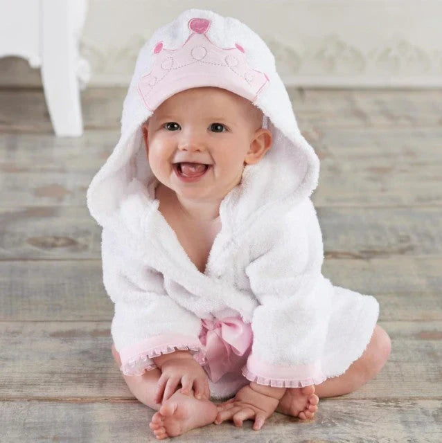 SnuggleWrap Babybadrock – Mjuk, Absorberande Badrock med Djurmönster för Bebisar | Perfekt efter Badstunden More For Mini