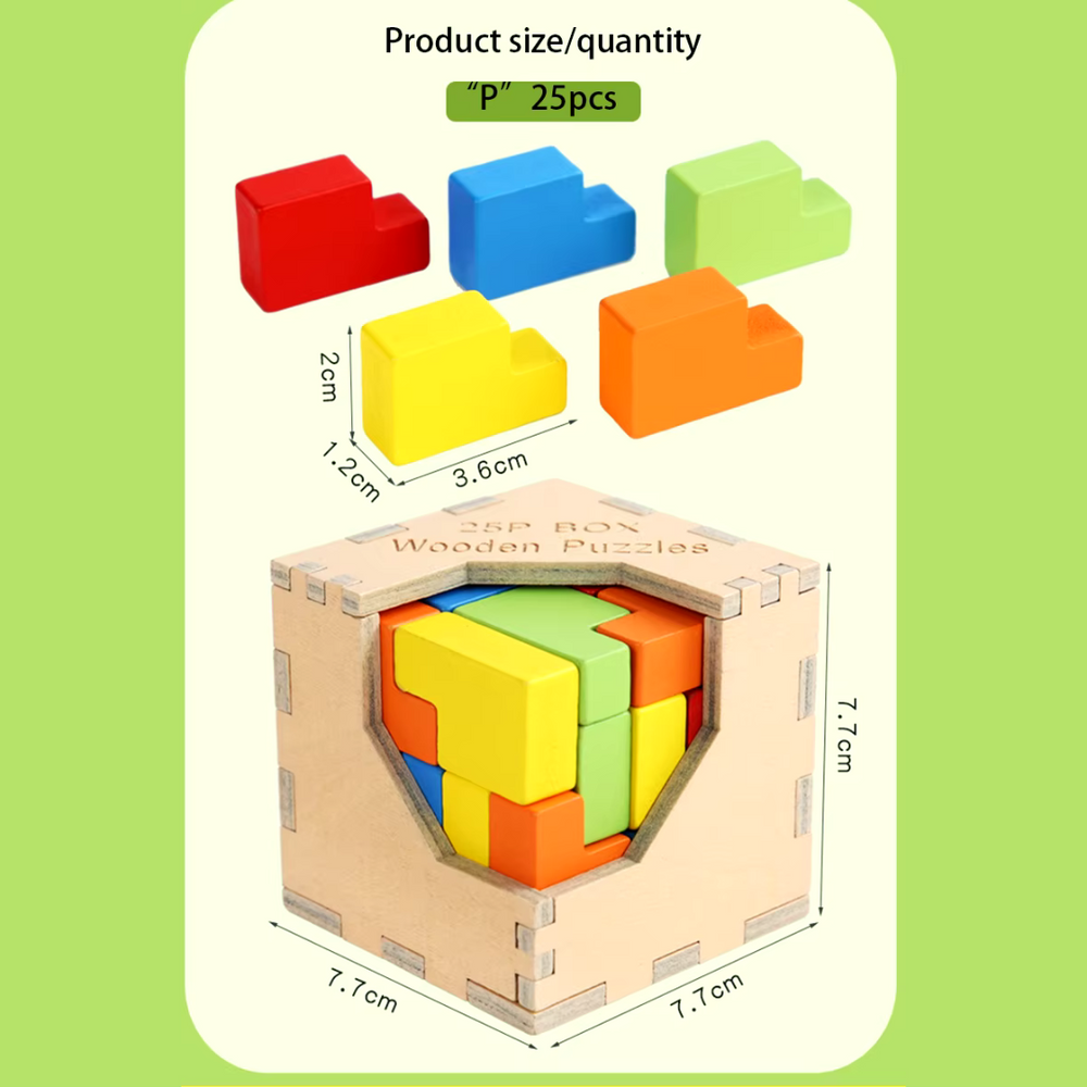 Houten 3D Puzzel voor Kinderen – Educatief Speelgoed vanaf 3 Jaar | Duurzame Breinbreker More For Mini