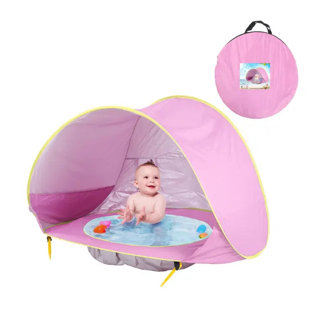 SunShade BabyTent™ – Bärbart Strandtält med Skuggpool och UV-skydd för Bebisar More For Mini