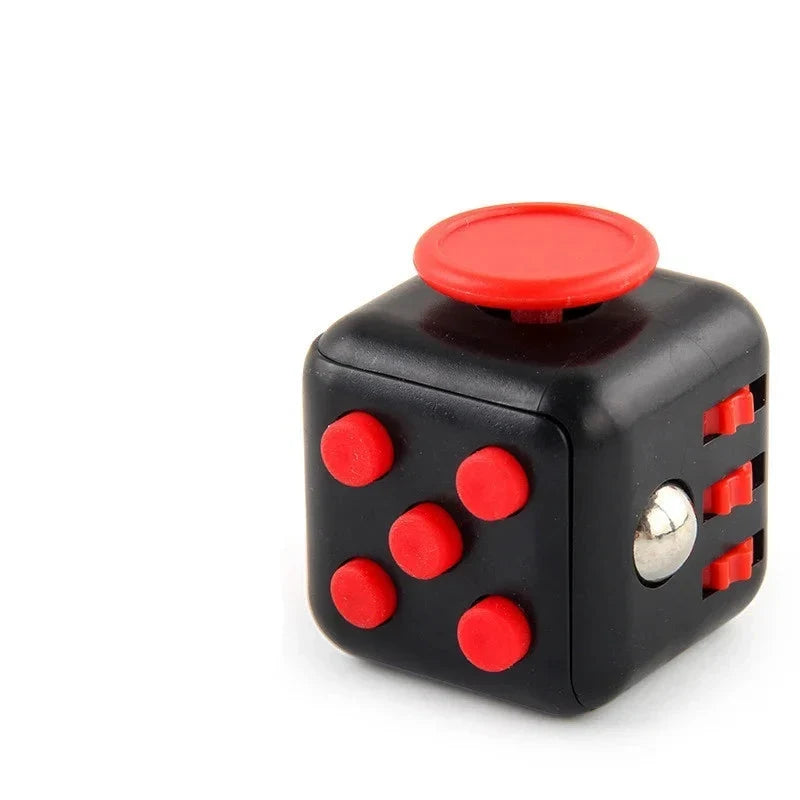 Fidget cube med 6 taktila sidor – tysta klickknappar, stålkula, fickformat | fidgetkub