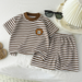 Randig 2-Delars Barnoutfit – Trendigt Set för Pojkar & Flickor More For Mini