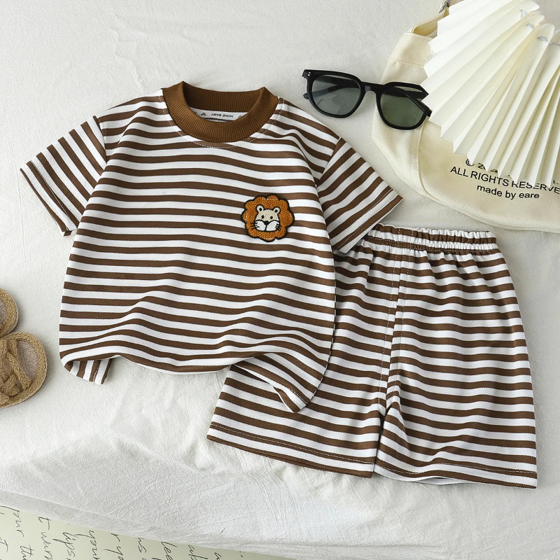 Randig 2-Delars Barnoutfit – Trendigt Set för Pojkar & Flickor More For Mini