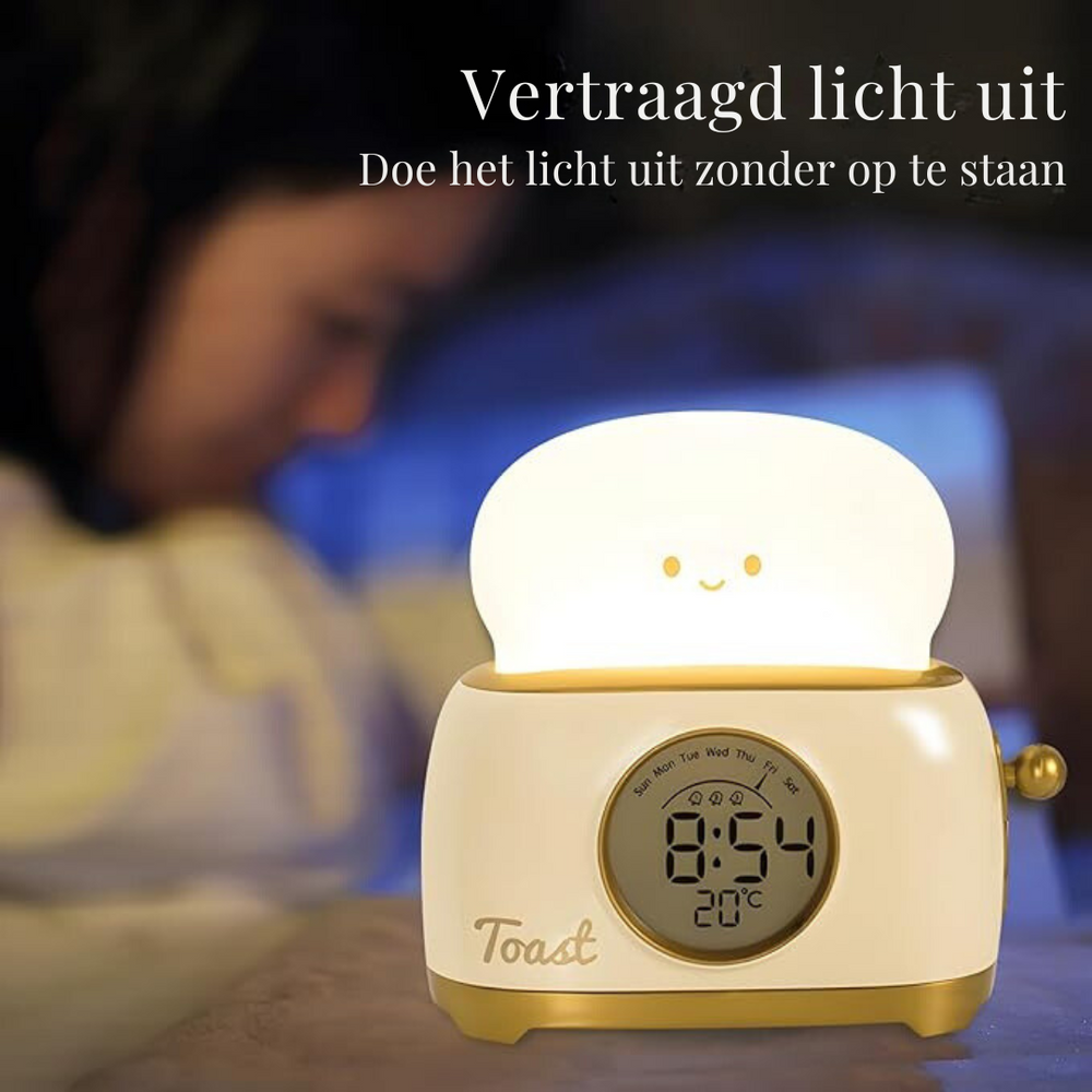 GlowToon Barnväckarklocka med Nattlampa – Uppladdningsbart LED-ljus & Alarm för Barnrum More For Mini
