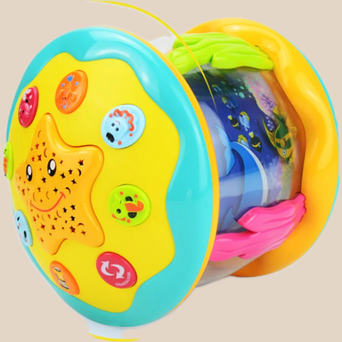 Montessori Tummy Tijd Projector – Oceaan Wereld Projectie, Zintuiglijke Stimulatie, BPA-vrij, Draagbaar, Kalmerende Muziek & Natuurgeluiden More For Mini