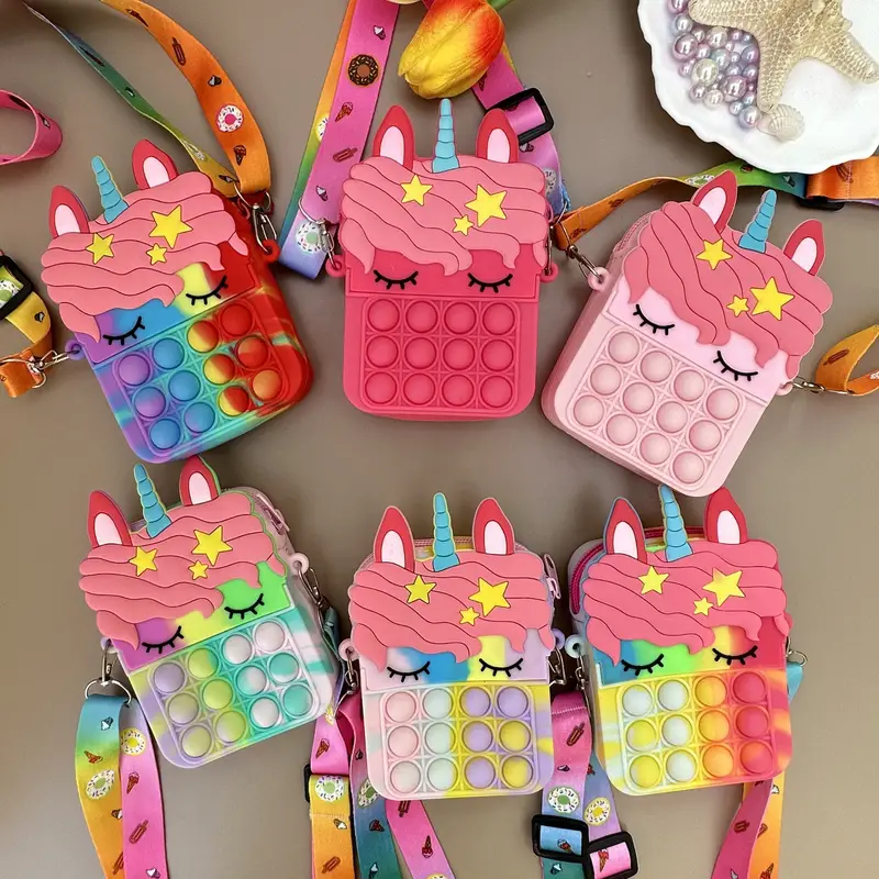 SparkleUnicorn Pop-it Rugtas – Magische Eenhoorn Tas voor Kinderen | Stressverlichtend & Speels More For Mini