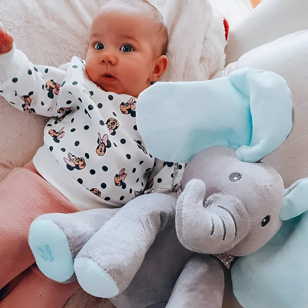 Interactieve Knuffel Olifant voor Baby’s – Speelt Verstoppertje & Praat | FlappyPals vanaf 6 Maanden More For Mini
