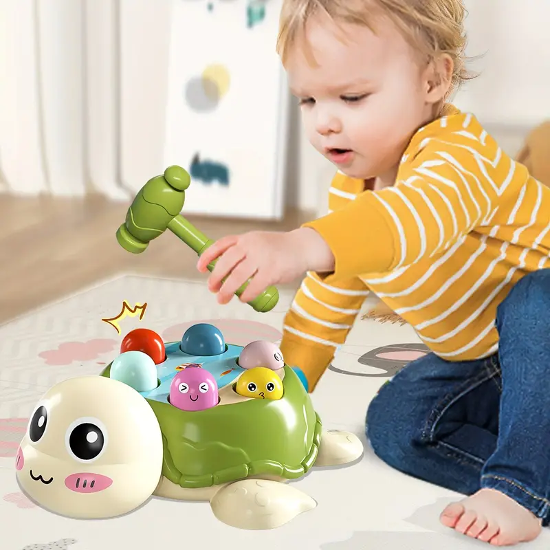 Turtle Hamer Speelset – Educatief Peuterspeelgoed voor Motorische Vaardigheden en Creatief Spel More For Mini