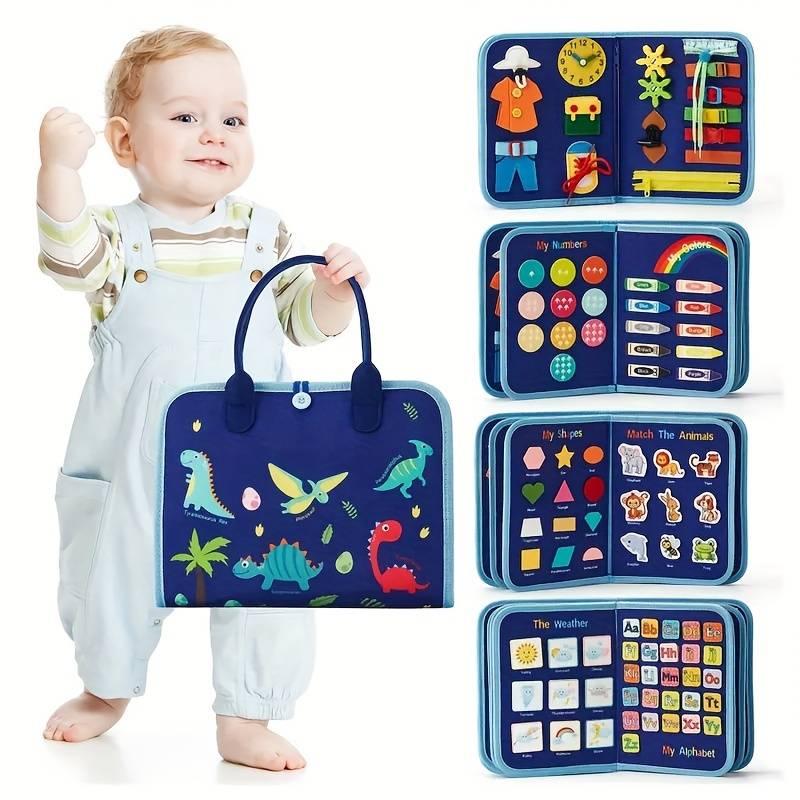 Interaktiv Montessori-bok för Barn – Lär & Lek med Skosnören, Dragkedjor och Knappar 2+ år More For Mini