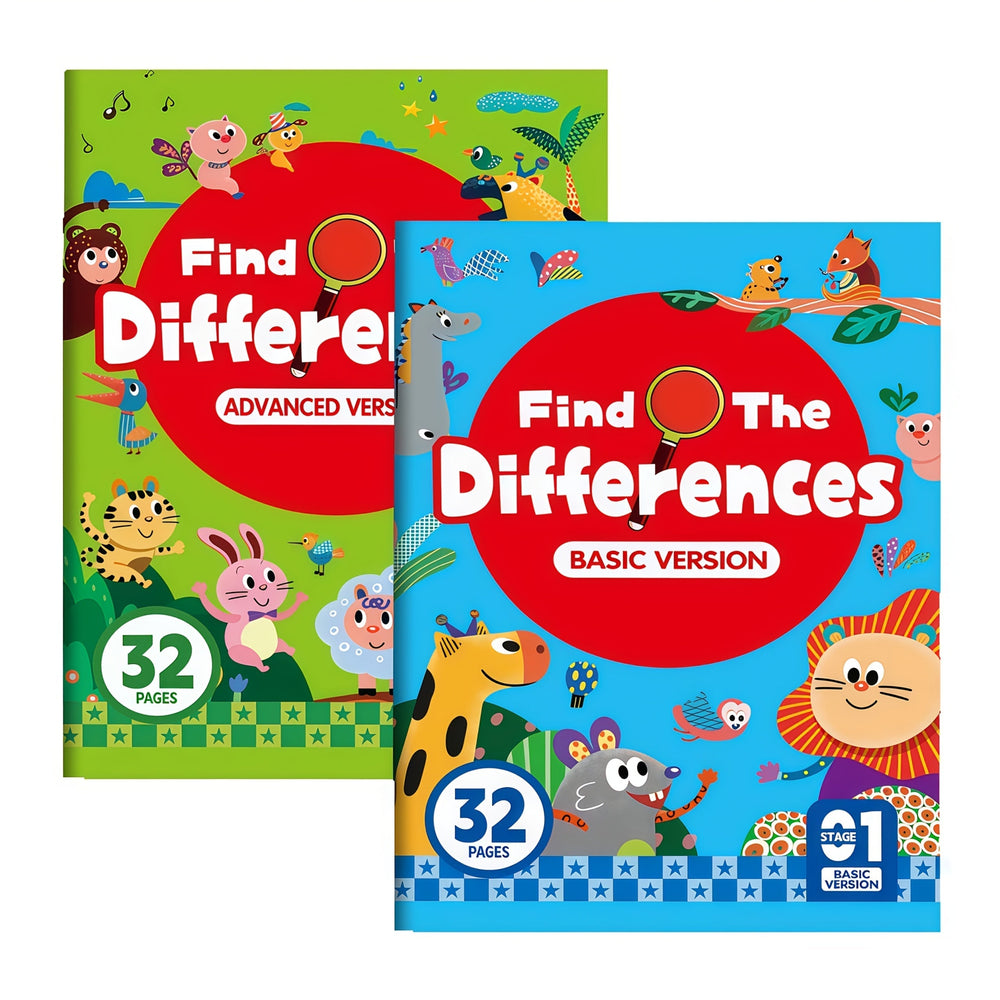 Hitta Skillnaden Aktivitetsbok – 2-Pack Pedagogisk Pusselbok för Barn More For Mini
