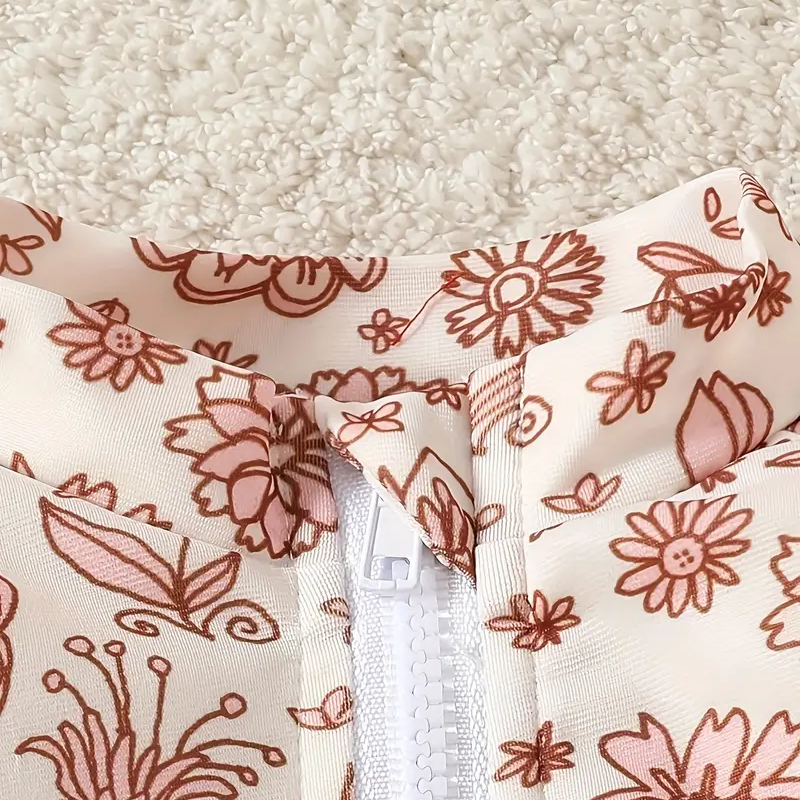OceanBloom Peuterbadpak – Bloemenpatroon en Ruches voor Stijlvolle Stranddagen More For Mini