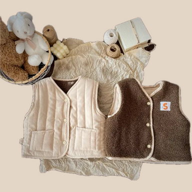 Väst med Ull – Gaborone Unisex, Rosa/Brun/Beige, Bomull, Storlek 0–6 år More For Mini