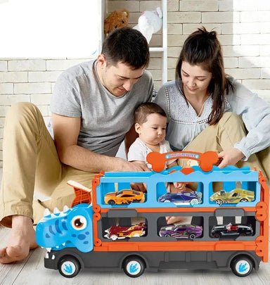 DinoRace Explorer – Speelgoedtruck met Uitschuifbare Racebaan en Mini-Auto's voor Kinderen 3+ More For Mini