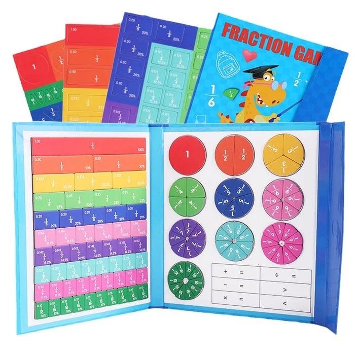 Montessori Magnetisk Bråkpusselbok för Barn – Lär dig matematik på ett lekfullt och interaktivt sätt! More For Mini