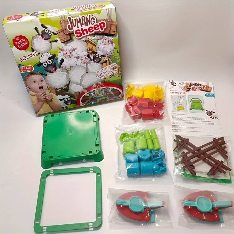 Hoppande får brädspel med katapult