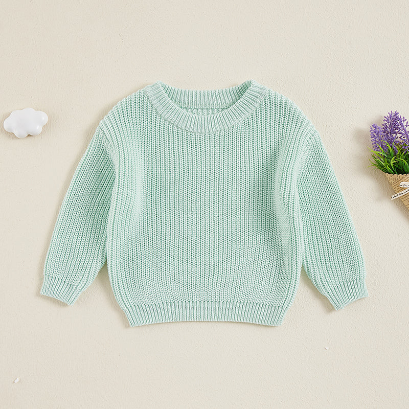 Gebreide Trui - Amba Unisex, Wit/Zwart/Blauw/Roze/Groen/Grijs/Bruin, Katoen, Maat 0-6 jaar-More For Mini
