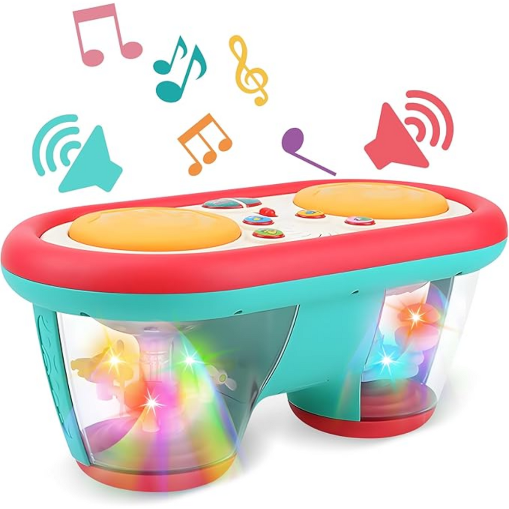 Musikalisk Babytromma med Ljus & Ljud – Stimulerar Motorik & Sinnesutveckling – Från 6 Månader More For Mini