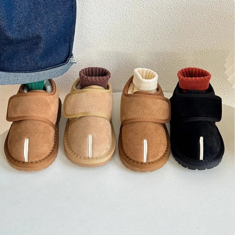 Schoenen met Klittenband - Djamena Unisex, Bruin/Beige/Zwart, Suède, Maat 21-30-More For Mini