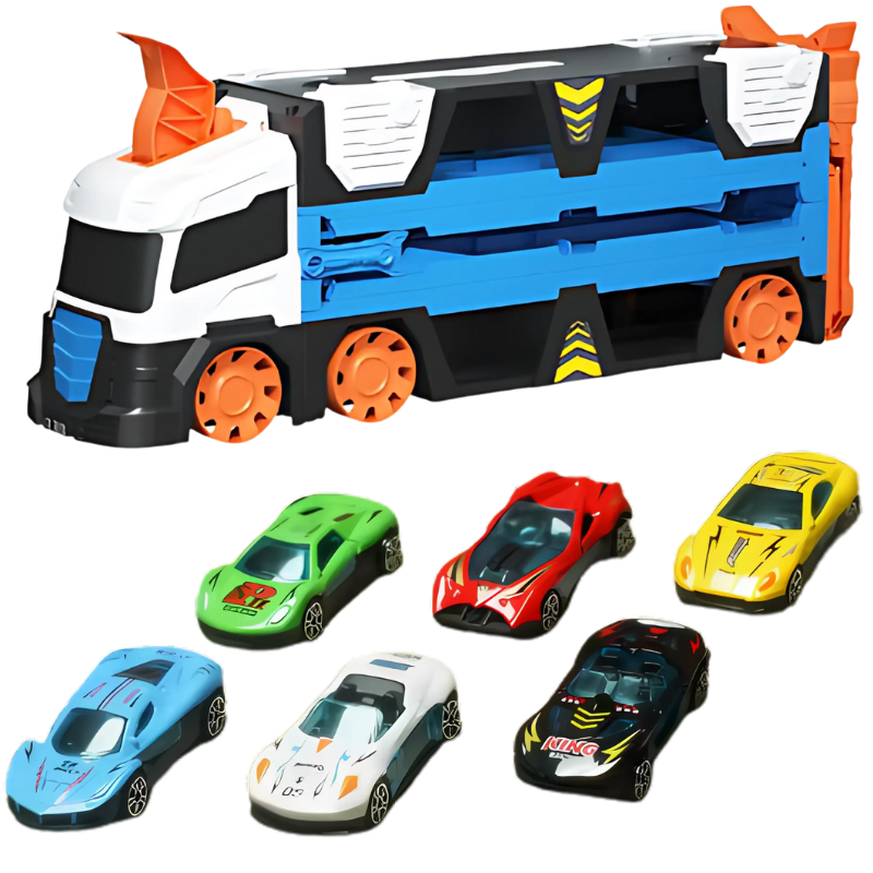 2-in-1 Speelgoedtruck met Racebaan – FlexiRacer | Auto Speelset voor Kinderen 3+ Jaar More For Mini