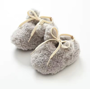 Antislip kanintofflor för bebisar – MoreForMini Unisex, Grå, Ull, Storlek 0–2 år More For Mini