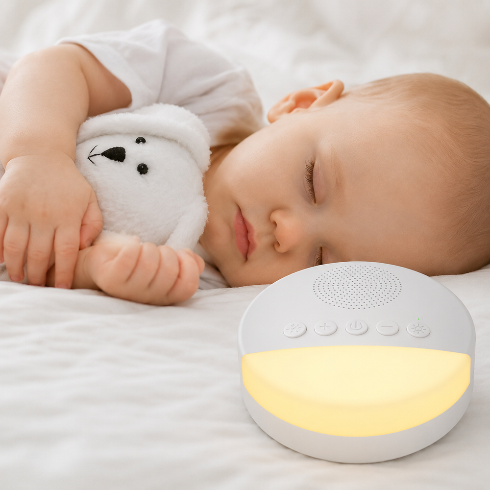 Baby White Noise Maskin – USB Sovmaskin med Nattlampa & Timer Lilla Lycka