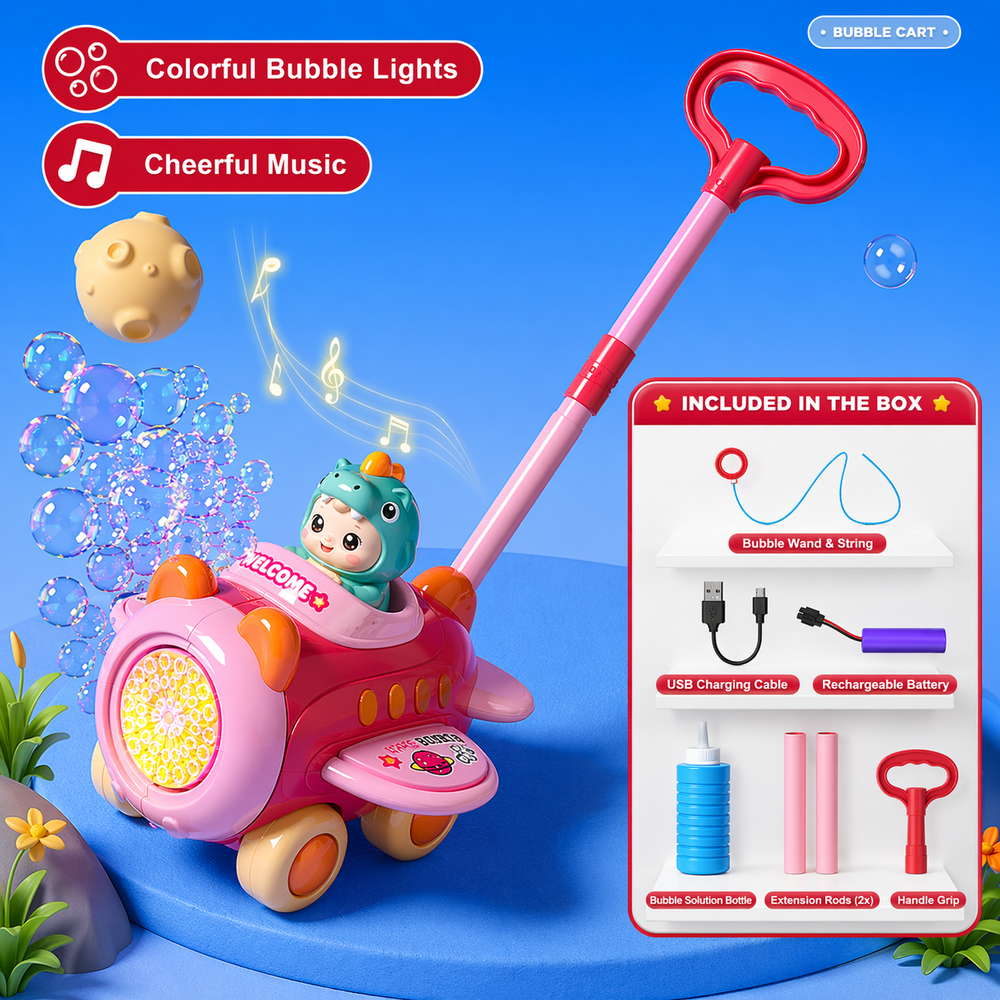Bubble Blower Skjutvagn – Automatisk Bubbelmaskin | Utomhusleksak More For Mini