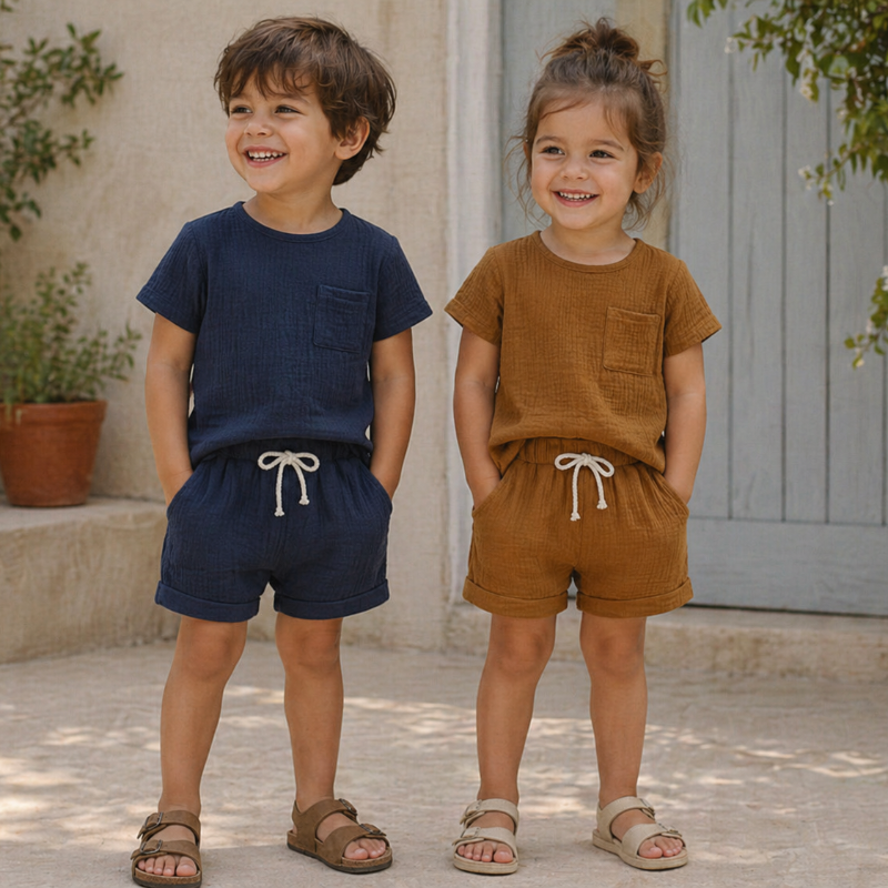 Baby Sommar Outfit – Luftigt 2-Delars Klädesset | 3 mån – 3 år More For Mini
