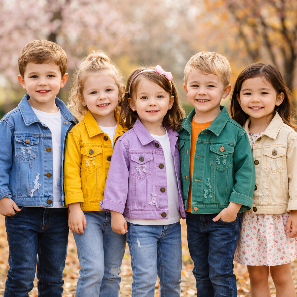 Candy Color Jeansjacka Barn – Lätt Denimjacka | 6Mån-7år More For Mini