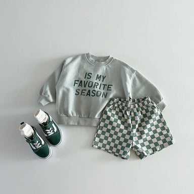 Barntröja med slogan – Favoritsäsong Baby, Småbarn, Förskolebarn, Barn, Grå, Bomull, Storlek 0–6 år More For Mini