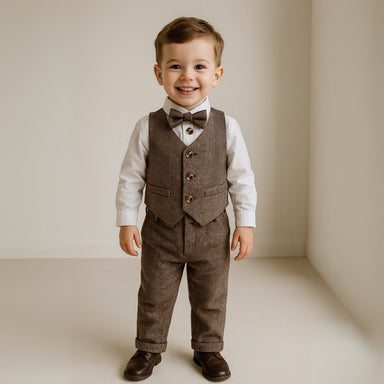 Barn Festoutfit Set Väst och Fluga – Småbarn 6M-6År More For Mini