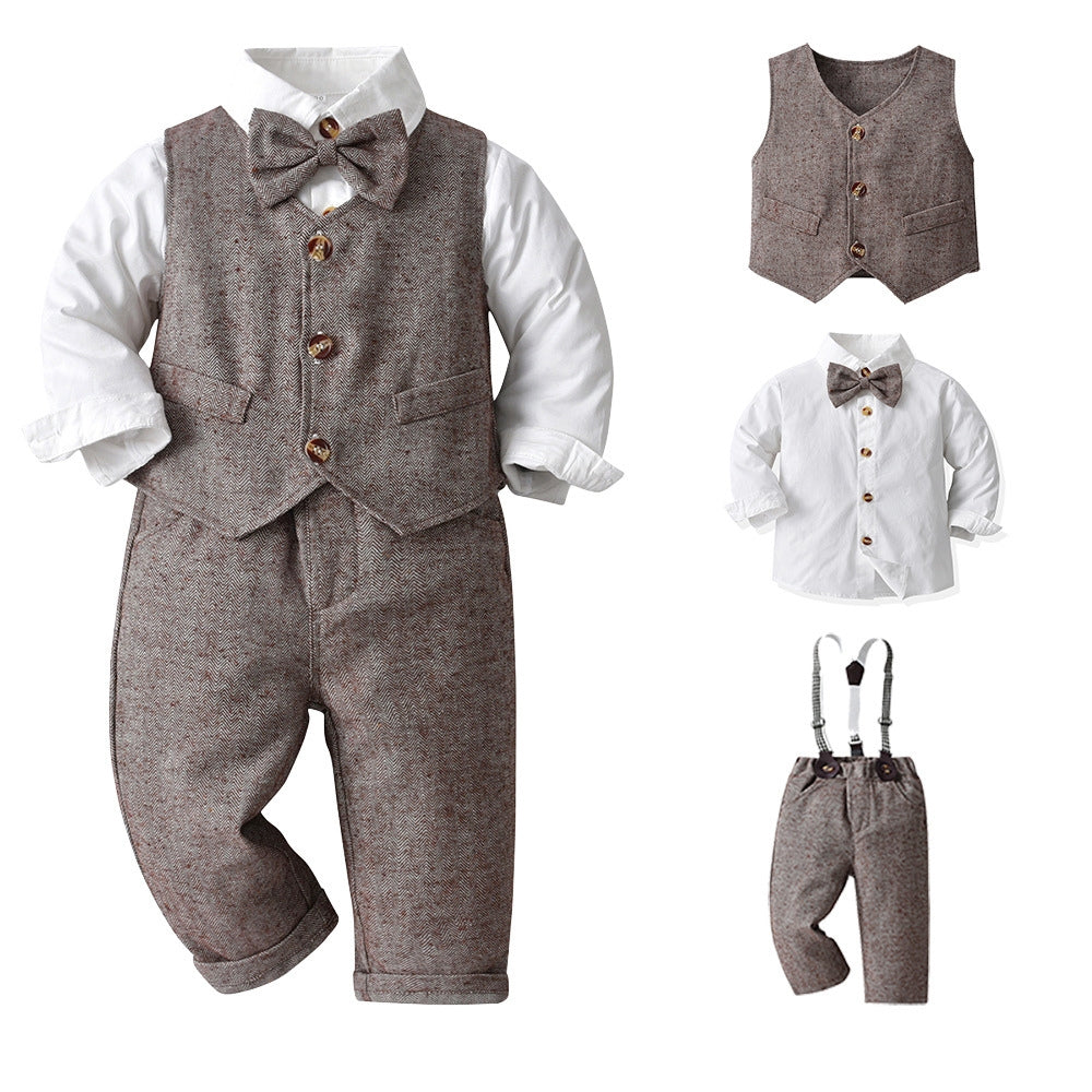 Barn Festoutfit Set Väst och Fluga – Småbarn 6M-6År More For Mini