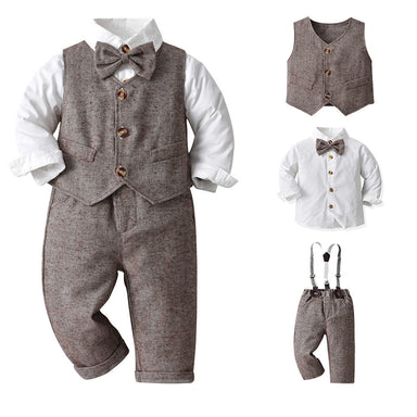 Barn Festoutfit Set Väst och Fluga – Småbarn 6M-6År More For Mini