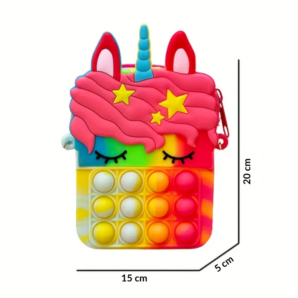 SparkleUnicorn Pop-it Rugtas – Magische Eenhoorn Tas voor Kinderen | Stressverlichtend & Speels More For Mini