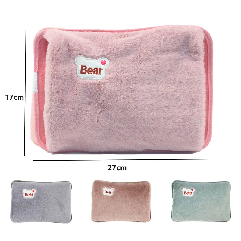 Oplaadbare Kruik - Cai, Groen/Roze/Bruin/Grijs, Pluche, Snel, Veilig en Gemakkelijk in Gebruik-More For Mini