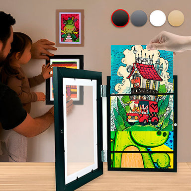 Stevig Kunstframe voor Kinderen | Bewaar & Toon Creatieve Kunstwerken | Duurzaam Houten Fotolijst More For Mini