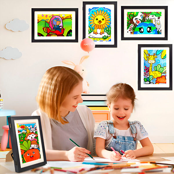 Stevig Kunstframe voor Kinderen | Bewaar & Toon Creatieve Kunstwerken | Duurzaam Houten Fotolijst More For Mini