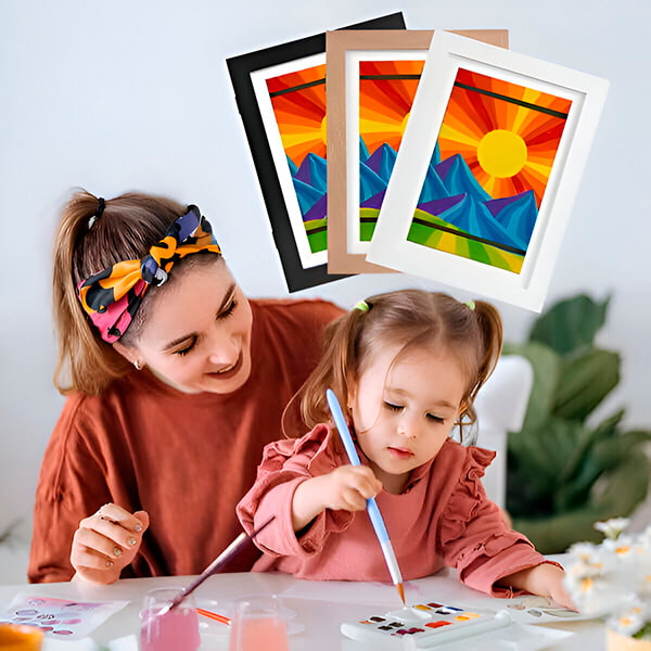 Stevig Kunstframe voor Kinderen | Bewaar & Toon Creatieve Kunstwerken | Duurzaam Houten Fotolijst More For Mini