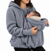 Bärjacka 2-i-1 för mamma och bebis – mjuk fleece, huva, dragkedja, fickor | babywearing-hoodie