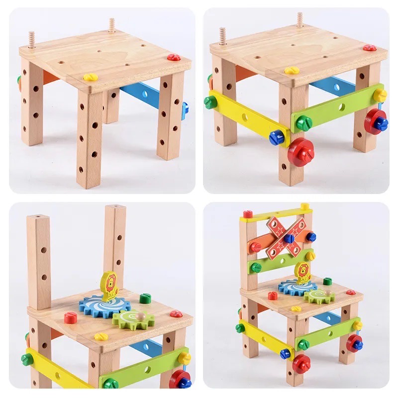 Montessori Träbyggstol – Pedagogiskt Leksak för Småbarn | MiniMaker Arbetsstol More For Mini