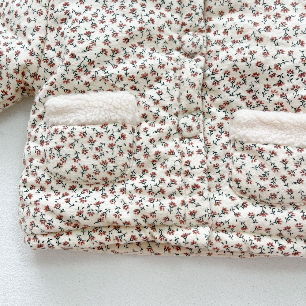 FloralFleece Meisjes Winterjas met Kanten Kraag | Warme Babyjas 6m–3jr | Gebloemde Teddyjas voor Meisjes More For Mini