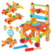 Montessori Houten Bouwdop Stoel – Educatief Speelgoed voor Peuters | MiniMaker Werkstoel More For Mini