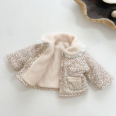FloralFleece Meisjes Winterjas met Kanten Kraag | Warme Babyjas 6m–3jr | Gebloemde Teddyjas voor Meisjes More For Mini