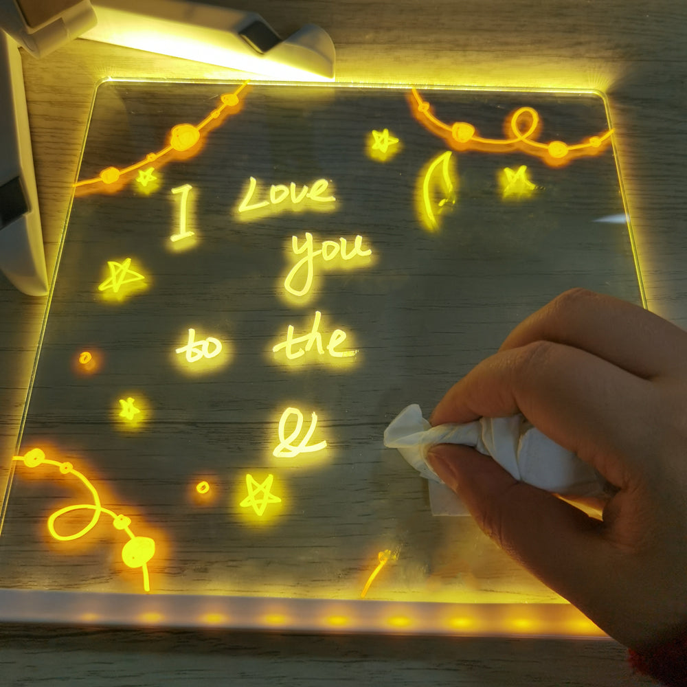 LED Skrivplatta – GlowNote Unisex, Transparent, Akryl, Inkluderar Markeringspenna More For Mini