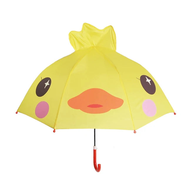 Kinderparaplu met Cartoons – Wit/Zwart/Roze/Geel/Blauw/Rood, Vrolijk, Lichtgewicht, Waterdicht en Veilig-More For Mini