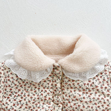 FloralFleece Meisjes Winterjas met Kanten Kraag | Warme Babyjas 6m–3jr | Gebloemde Teddyjas voor Meisjes More For Mini