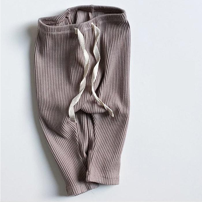 Legging met Ribbels - Meisjes, Beige/Bruin/Blauw/Roze/Geel, Katoen, Maat 0-2 Jaar-More For Mini