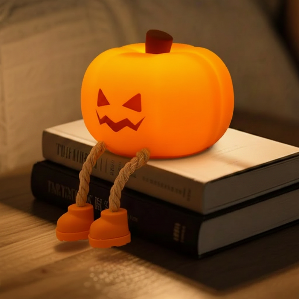 Halloween-nattlampa med mjukt stämningsljus – silikon, laddas via USB-C | barnrumslampa