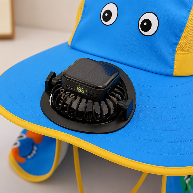 Sommarhatt för barn med fläkt – Solskydd & svalka, USB och solenergi Lilla Lycka