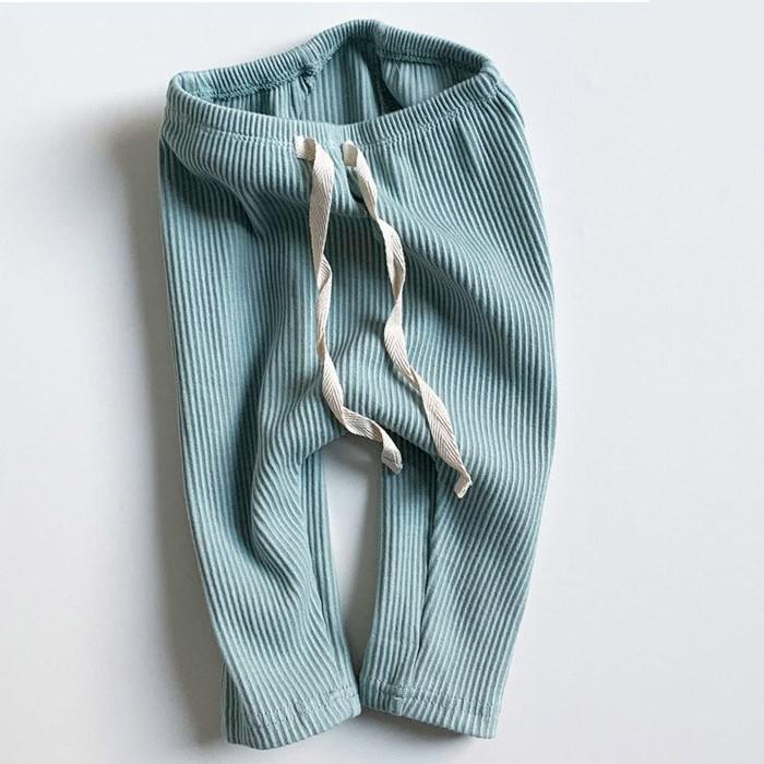 Legging met Ribbels - Meisjes, Beige/Bruin/Blauw/Roze/Geel, Katoen, Maat 0-2 Jaar-More For Mini
