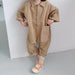 Jumpsuit/Overall – Maseru Meisjes, Blauw/Beige, Katoen, Maat 1-7 Jaar-More For Mini