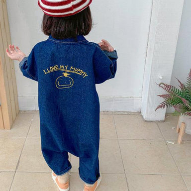 Jumpsuit/Overall – Maseru Meisjes, Blauw/Beige, Katoen, Maat 1-7 Jaar-More For Mini